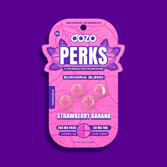 Dozo Perks 4pk Strawberry Banana 50mg